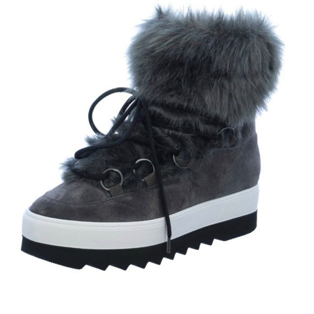 Högl 2-10-1827 Casual Velour Leder Dark Gray Winter Boots Women’s Size US 6.5